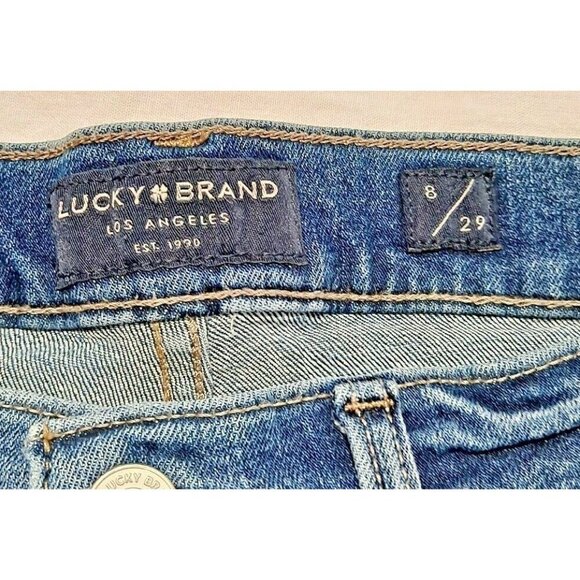 Lucky Brand Mid Rise Crop Ava Ankle Medium Blue Wash Denim Jeans Size 8/29 EUC - Picture 8 of 10